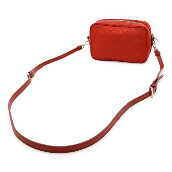 PRADA Red Leather Pochette Shoulder Bag - Picture 3 of 10